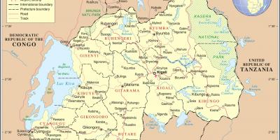 Mapa administratiu de mapa de Rwanda