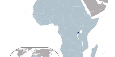 Rwanda ubicació en el mapa del món