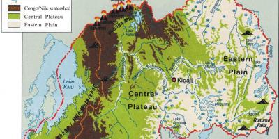 Mapa geogràfic de Rwanda