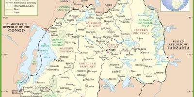 Mapa de Rwanda política
