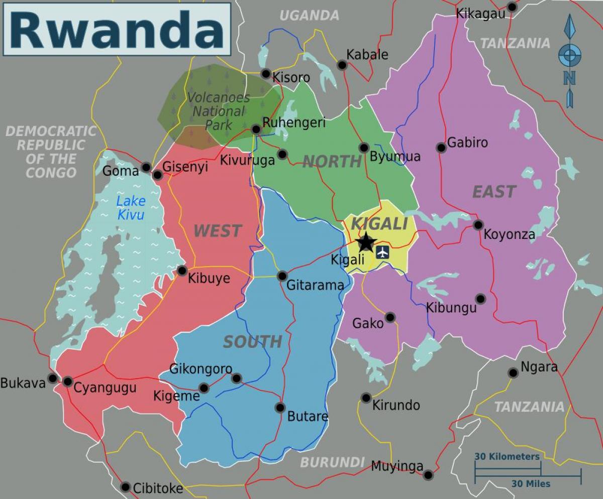 mapa de kigali, Rwanda