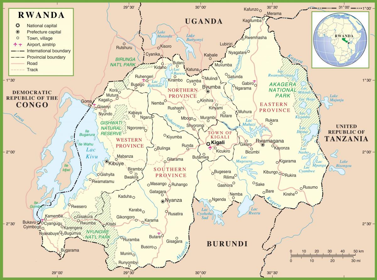 mapa de Rwanda política